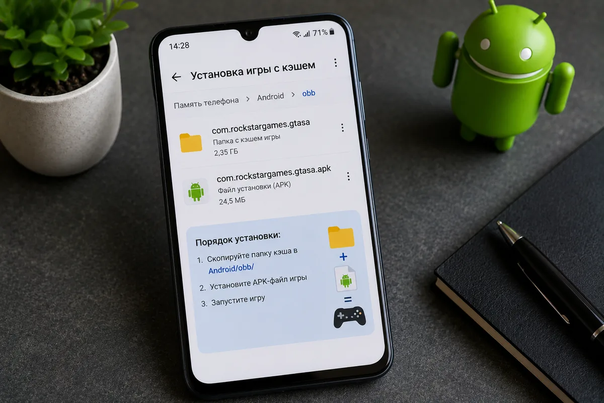 Как правильно устанавливать игры с кэшем на Андроид