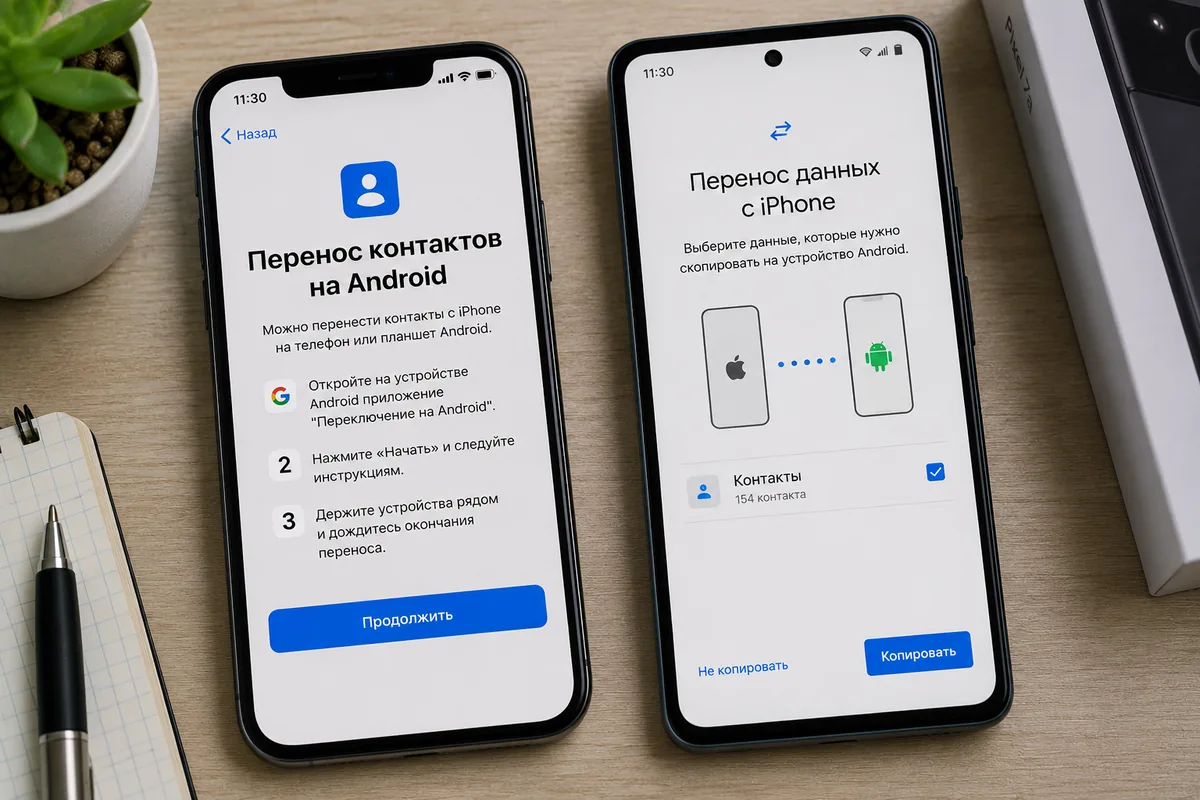Осуществляем перенос контактов с iPhone на Android