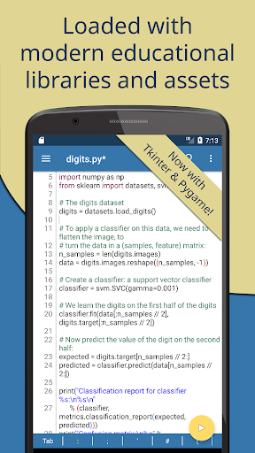 Pydroid 3 - IDE for Python 3 — экран приложения